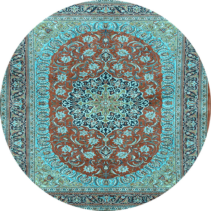 Round Persian Light Blue Traditional Rug, tr3544lblu