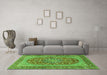 Machine Washable Persian Green Traditional Area Rugs in a Living Room,, wshtr3544grn