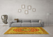 Machine Washable Persian Yellow Traditional Rug in a Living Room, wshtr3544yw