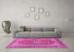 Machine Washable Persian Pink Traditional Rug in a Living Room, wshtr3544pnk