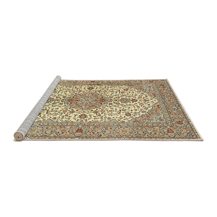 Sideview of Machine Washable Traditional Sienna Brown Rug, wshtr3545