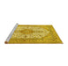 Sideview of Machine Washable Persian Yellow Traditional Rug, wshtr3545yw