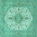 Square Persian Turquoise Traditional Rug, tr3545turq