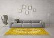 Machine Washable Persian Yellow Traditional Rug in a Living Room, wshtr3545yw