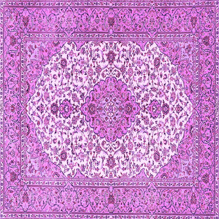 Square Machine Washable Persian Purple Traditional Area Rugs, wshtr3545pur