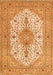 Serging Thickness of Machine Washable Persian Orange Traditional Area Rugs, wshtr3545org