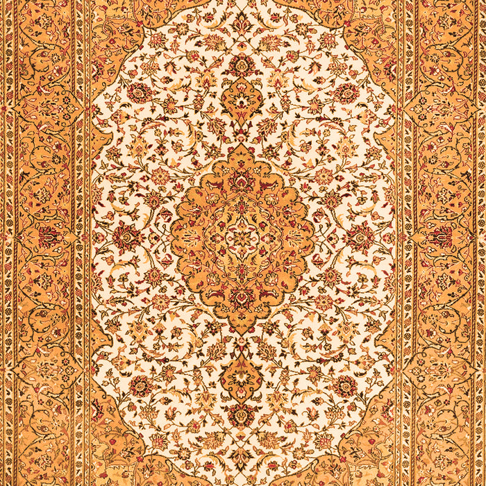 Serging Thickness of Machine Washable Persian Orange Traditional Area Rugs, wshtr3545org