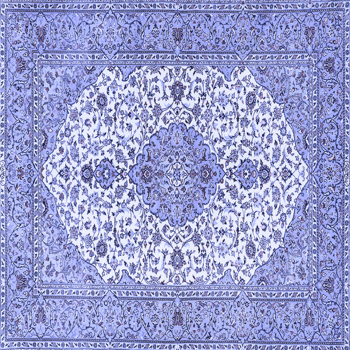 Square Machine Washable Persian Blue Traditional Rug, wshtr3545blu