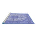 Sideview of Machine Washable Persian Blue Traditional Rug, wshtr3545blu