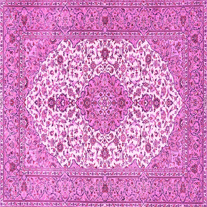 Square Machine Washable Persian Pink Traditional Rug, wshtr3545pnk