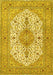 Machine Washable Persian Yellow Traditional Rug, wshtr3545yw