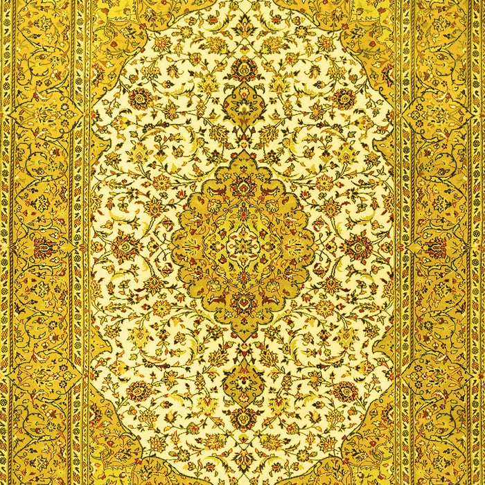 Machine Washable Persian Yellow Traditional Rug, wshtr3545yw