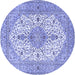 Round Persian Blue Traditional Rug, tr3545blu