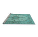 Sideview of Machine Washable Persian Light Blue Traditional Rug, wshtr3545lblu