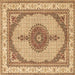 Square Persian Brown Traditional Rug, tr3546brn