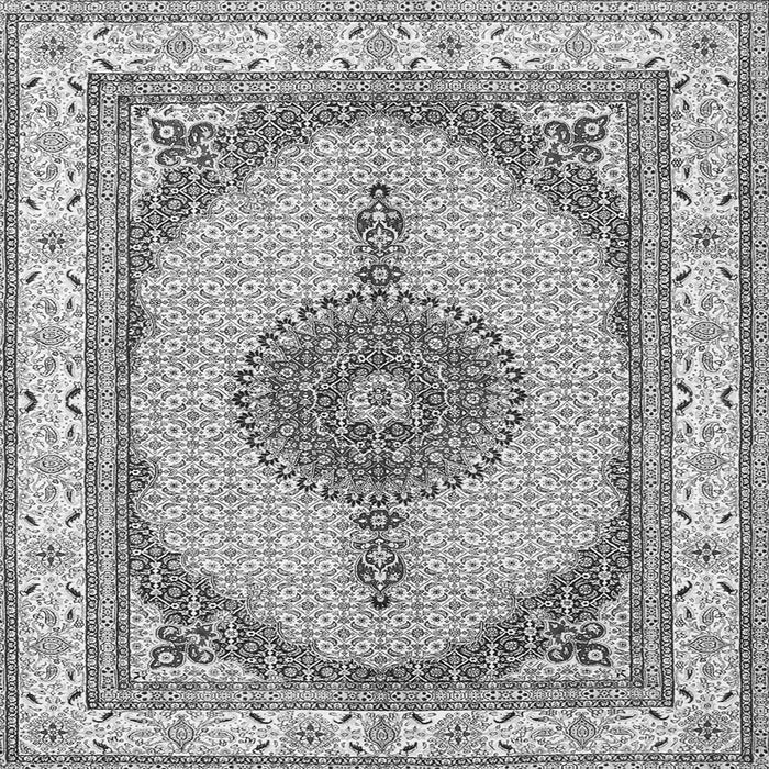 Round Machine Washable Persian Gray Traditional Rug, wshtr3546gry