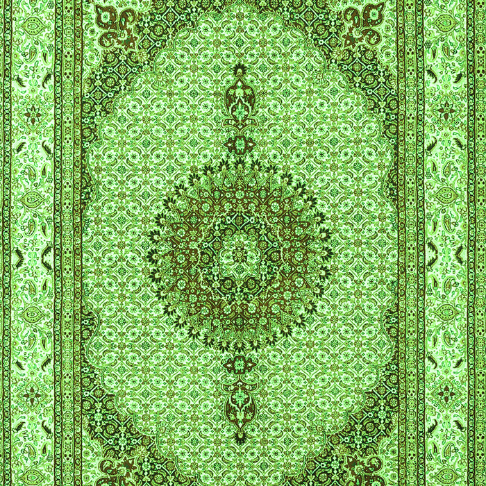Serging Thickness of Machine Washable Persian Green Traditional Area Rugs, wshtr3546grn