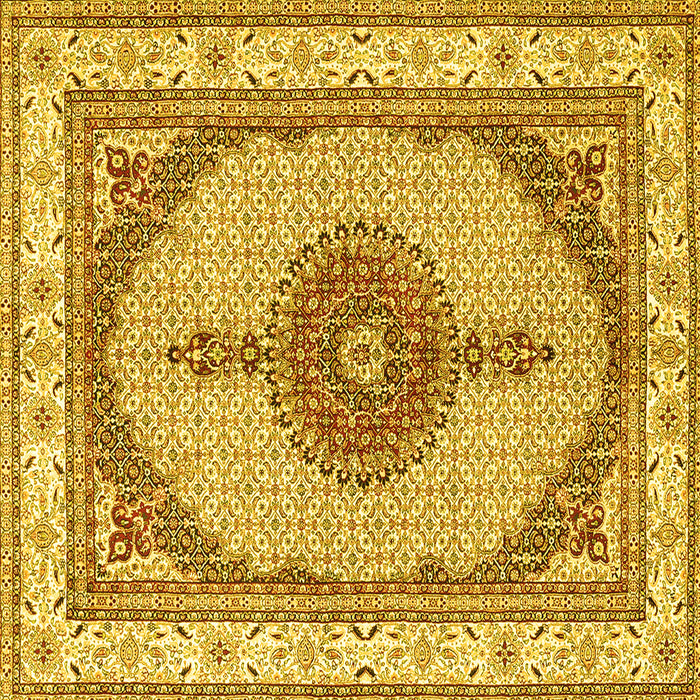 Square Persian Yellow Traditional Rug, tr3546yw