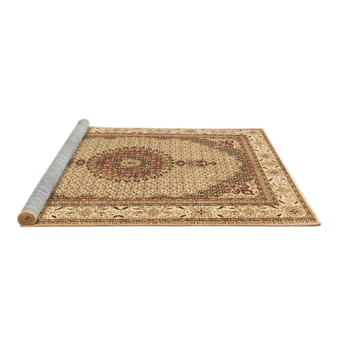 Sideview of Machine Washable Persian Brown Traditional Rug, wshtr3546brn
