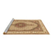 Sideview of Machine Washable Persian Brown Traditional Rug, wshtr3546brn