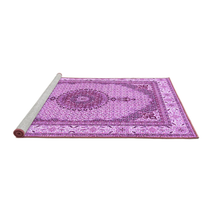 Sideview of Machine Washable Persian Purple Traditional Area Rugs, wshtr3546pur