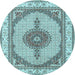 Round Persian Light Blue Traditional Rug, tr3546lblu