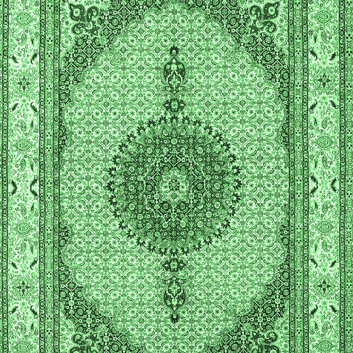 Machine Washable Persian Emerald Green Traditional Area Rugs, wshtr3546emgrn