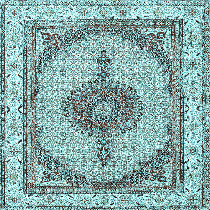 Square Machine Washable Persian Light Blue Traditional Rug, wshtr3546lblu