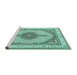 Sideview of Machine Washable Persian Turquoise Traditional Area Rugs, wshtr3546turq