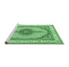 Sideview of Machine Washable Persian Emerald Green Traditional Area Rugs, wshtr3546emgrn