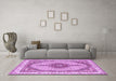 Machine Washable Persian Purple Traditional Area Rugs in a Living Room, wshtr3546pur