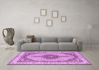 Machine Washable Persian Purple Traditional Rug, wshtr3546pur