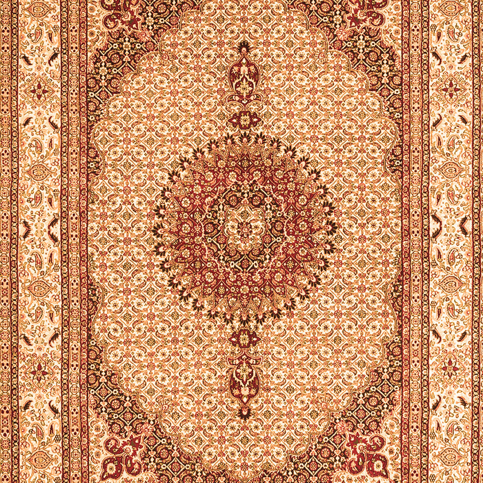 Serging Thickness of Machine Washable Persian Orange Traditional Area Rugs, wshtr3546org