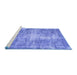 Sideview of Machine Washable Persian Blue Traditional Rug, wshtr3547blu