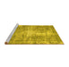 Sideview of Machine Washable Persian Yellow Traditional Rug, wshtr3547yw