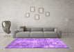 Machine Washable Persian Purple Traditional Area Rugs in a Living Room, wshtr3547pur