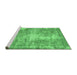 Sideview of Machine Washable Persian Emerald Green Traditional Area Rugs, wshtr3547emgrn