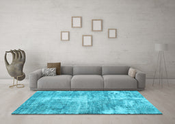 Machine Washable Persian Light Blue Traditional Rug in a Living Room, wshtr3547lblu