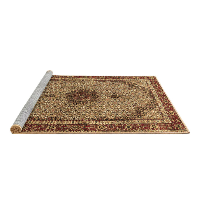 Sideview of Machine Washable Persian Brown Traditional Rug, wshtr3548brn