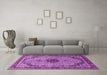 Machine Washable Persian Purple Traditional Area Rugs in a Living Room, wshtr3548pur