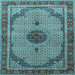 Square Machine Washable Persian Light Blue Traditional Rug, wshtr3548lblu