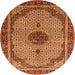 Machine Washable Persian Orange Traditional Area Rugs, wshtr3548org