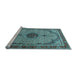 Sideview of Machine Washable Persian Light Blue Traditional Rug, wshtr3548lblu