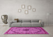 Machine Washable Persian Pink Traditional Rug in a Living Room, wshtr3548pnk