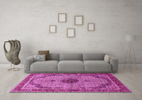 Machine Washable Persian Pink Traditional Rug, wshtr3548pnk