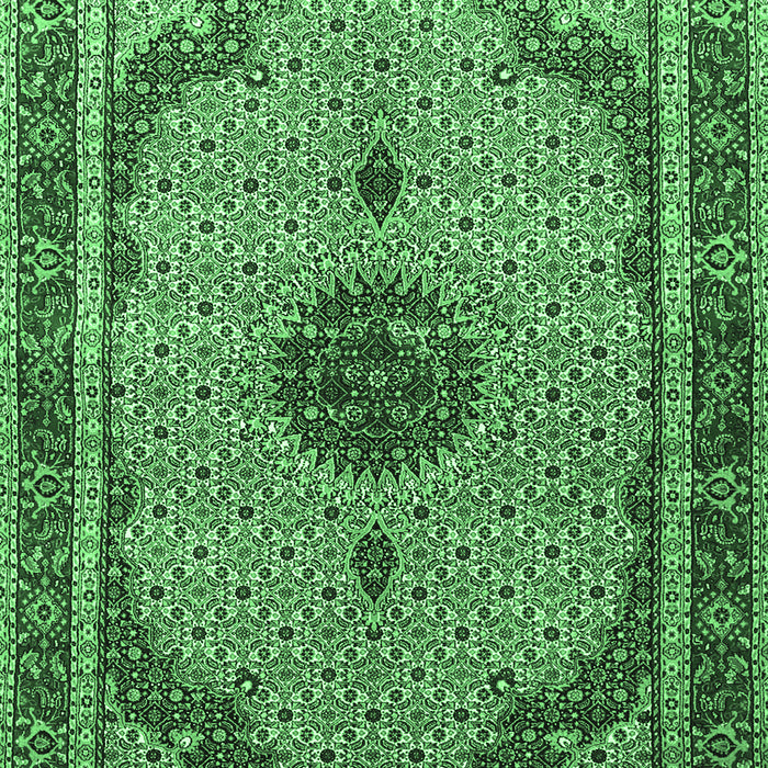 Machine Washable Persian Emerald Green Traditional Area Rugs, wshtr3548emgrn