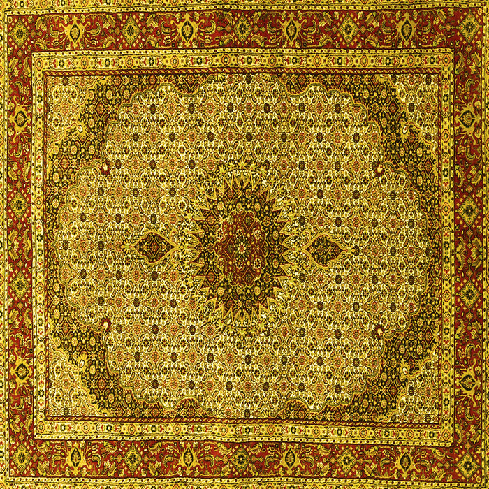 Square Persian Yellow Traditional Rug, tr3548yw