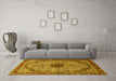 Machine Washable Persian Yellow Traditional Rug in a Living Room, wshtr3548yw