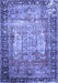 Machine Washable Persian Blue Traditional Rug, wshtr3549blu