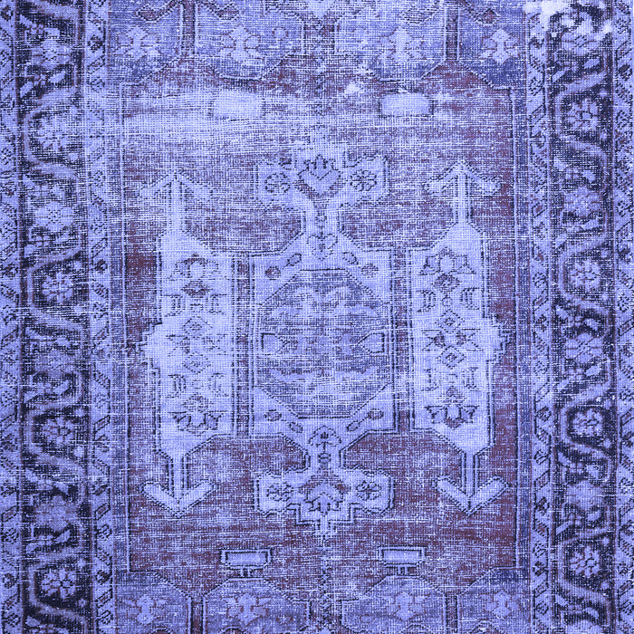 Machine Washable Persian Blue Traditional Rug, wshtr3549blu